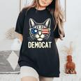 Donna Democat Senza Figli Cat Lady Elezioni Divertenti 2024 Con Collo A T-shirt comoda oversize da donna Black