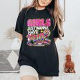 Donna Girls Just Wanna Have Fun Stampa Nostalgia Anni '80 Con Collo A T-shirt comoda oversize da donna Black