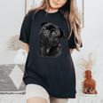 Donna Pug For Dog Mom Dad Idea Cute Pug Con Collo A T-shirt comoda oversize da donna Black
