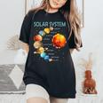 Donna Sistema Solare Pianeti Scienza Spazio Ragazzi Ragazze Stem Con Collo A T-shirt comoda oversize da donna Black