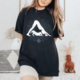 Donna Yoga Divertente Con Un Cane Mandala Om Namaste Regalo Con Collo A T-shirt comoda oversize da donna Black