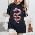 Dragon Japonais Fleur De Cerisierintage Fille Maman T-shirt oversize confortable pour femme Black