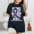 Famiglia Di Nastroiola Hodgkin Linfoma Consapevolezza Del Cancro T-shirt comoda oversize da donna Black