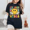 First Day Of School Fifth Grade Vibes Smiles Back To School Women's Oversized Comfort T-Shirt Black