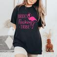 Flamingo Brides Affollamento Tribù Divertente Rosa Uccelli Amanti T-shirt comoda oversize da donna Black
