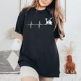 -Élo D'intérieur Ekg Line Heartbeat T-shirt oversize confortable pour femme Black