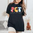Patient Care Tech Groovy Pct Patient Care Technician Women's Oversized Comfort T-Shirt Black