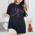 Giocatore Di Pallamano Giocatore Di Pallamano T-shirt comoda oversize da donna Black