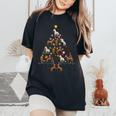 Horse Christmas Tree Ugly Christmas Sweater Women's Oversized Comfort T-Shirt Black