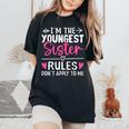 I'm The Youngest Sister Rules Don't Apply To Me Sibling T-shirt comoda oversize da donna Black