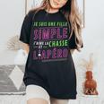 Je Suis Une Fille Simple J'aime La Chasse Et L'apéro Humour T-shirt oversize confortable pour femme Black