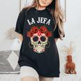 La Jefa Sugar Skullêtements Mexicain Dia De Los Muertos Dead T-shirt oversize confortable pour femme Black