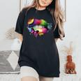 Labbra Colorate Farfalla Amore Sensuale T-shirt comoda oversize da donna Black