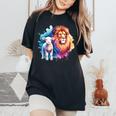 León Y Cordero Fe Hombres Cristianos Es Camiseta extragrande cómoda para mujer Black