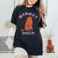 Marmot Queen Marmotta Con Maiale A Terra Con Collo A T-shirt comoda oversize da donna Black