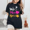 Moglie Mamma Boss Divertente Festa Della Mamma Regalo Donne Ragazza Potere T-shirt comoda oversize da donna Black