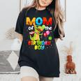 Mom And Dad Birthday Boy Dinosaur Family Matching Women's Oversized Comfort T-Shirt Black