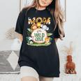 Mom Of The Wild One 1St Birthday Safari Family Matching Women's Oversized Comfort T-Shirt Black