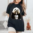 Panda Divertente Scontroso Con Tazza Da Caffè Best Boss Forever T-shirt comoda oversize da donna Black