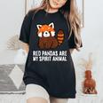 Panda Rosso Sono Il Mio Spirito Animale Carino Rosso Panda T-shirt comoda oversize da donna Black