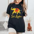 Patriottico Sri Lanka Sri Lanka Elefante Asiatico Mandala Yantra T-shirt comoda oversize da donna Black