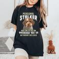 Personale Stalker Ti Seguirò Lagotto Romagnolo Lover T-shirt comoda oversize da donna Black