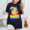Probabilmente Non Era Una Fase Di Gay Lgbt Rainbow Duck T-shirt comoda oversize da donna Black