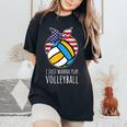 Ragazze Pallavolo Camicie Donna I Just Wanna Giocare Pallavolo T-shirt comoda oversize da donna Black