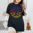 Ragazzeiaggio Notte Fuori Campeggio Ragazze Spiaggiaiaggio Av T-shirt comoda oversize da donna Black