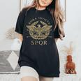 Roma Invicta Spqr Águila Romana Envejecida Camiseta extragrande cómoda para mujer Black