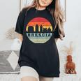 Sagoma Di Skyline Brescia D'epoca T-shirt comoda oversize da donna Black