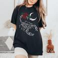 Scorpion Rose Moon Aesthetic Soft Grunge Egirl Ragazza Donna T-shirt comoda oversize da donna Black