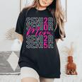 Senior Mom 2025 Class Of 2025 Back To School Graduation Pink Women's Oversized Comfort T-Shirt Black