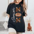 Senior Mom 2025 Football Mommy Class Of 2025 Graduation Women's Oversized Comfort T-Shirt Black