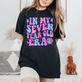 In My Seven Year Old Era Girl Boy 7Th Birthday 7 Year Old Women's Oversized Comfort T-Shirt Black