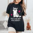 Solo Una Ragazza Che Ama I Lupi T-shirt comoda oversize da donna Black