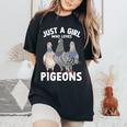 Solo Una Ragazza Che Ama I Piccioni Piccione Amante T-shirt comoda oversize da donna Black