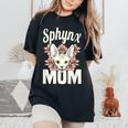 Sphinx Mamma Amante Gatto Sphynx Hairless Madre Razza Gatto Nudo T-shirt comoda oversize da donna Black