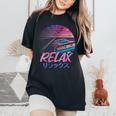 Style Esthétiqueaporwave Japanese Relax Kanji T-shirt oversize confortable pour femme Black