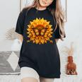 Sunflower Butterfly Floral Vintage Cool Graphic Women's Oversized Comfort T-Shirt Black