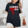 Taekwondo Niñas Es Estudiantes Artes Marciales Camiseta extragrande cómoda para mujer Black