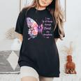 I Can Do All Things Through Christ Pretty Butterfly Women's Oversized Comfort T-Shirt Black