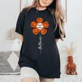 Vintage Flower Baseball Baltimore Lover Player And Fans Women's Oversized Comfort T-Shirt Black