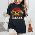 Vintage Retro Florida Beach Sun 70'S 80'S Style Mom Dad Women's Oversized Comfort T-Shirt Black
