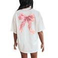 Baby Pink Bow Cute Coquette Y2k Clean Girl Aesthetic Women Women's Oversized Comfort T-Shirt Back Print Ivory