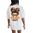 Bears Girl Retro Messy Bun Sports Fan Team Spirit Women's Oversized Comfort T-Shirt Back Print Ivory