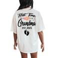 First Time Grandma 2025 Promoted To Grandma 2025 Women's Oversized Comfort T-Shirt Back Print Ivory