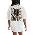 Halloween Spooky 4Th Grade Halloween Team Student Teacher Women's Oversized Comfort T-Shirt Back Print Ivory