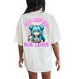 Just A Cute Girl Who Loves Anime And Ramen For Girls Women's Oversized Comfort T-Shirt Back Print Ivory