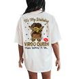 Virgo Queen Messy Bun It's My Birthday Black Woman Women's Oversized Comfort T-Shirt Back Print Ivory